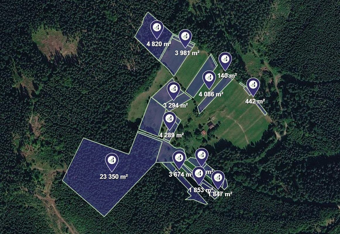 Prodej louky 9 672 m²