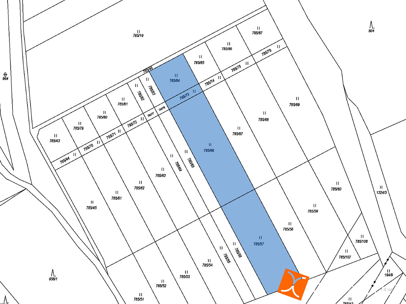Prodej podílů na pozemcích 1173 m² – pohled 2