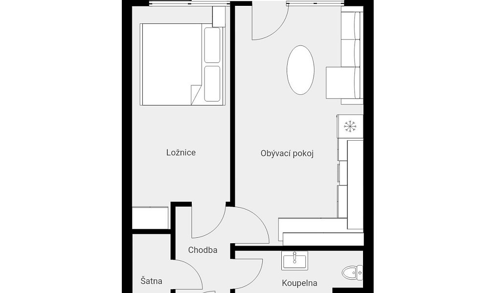 Pronájem bytu 2+kk 46 m², Praha – náhled fotky 2