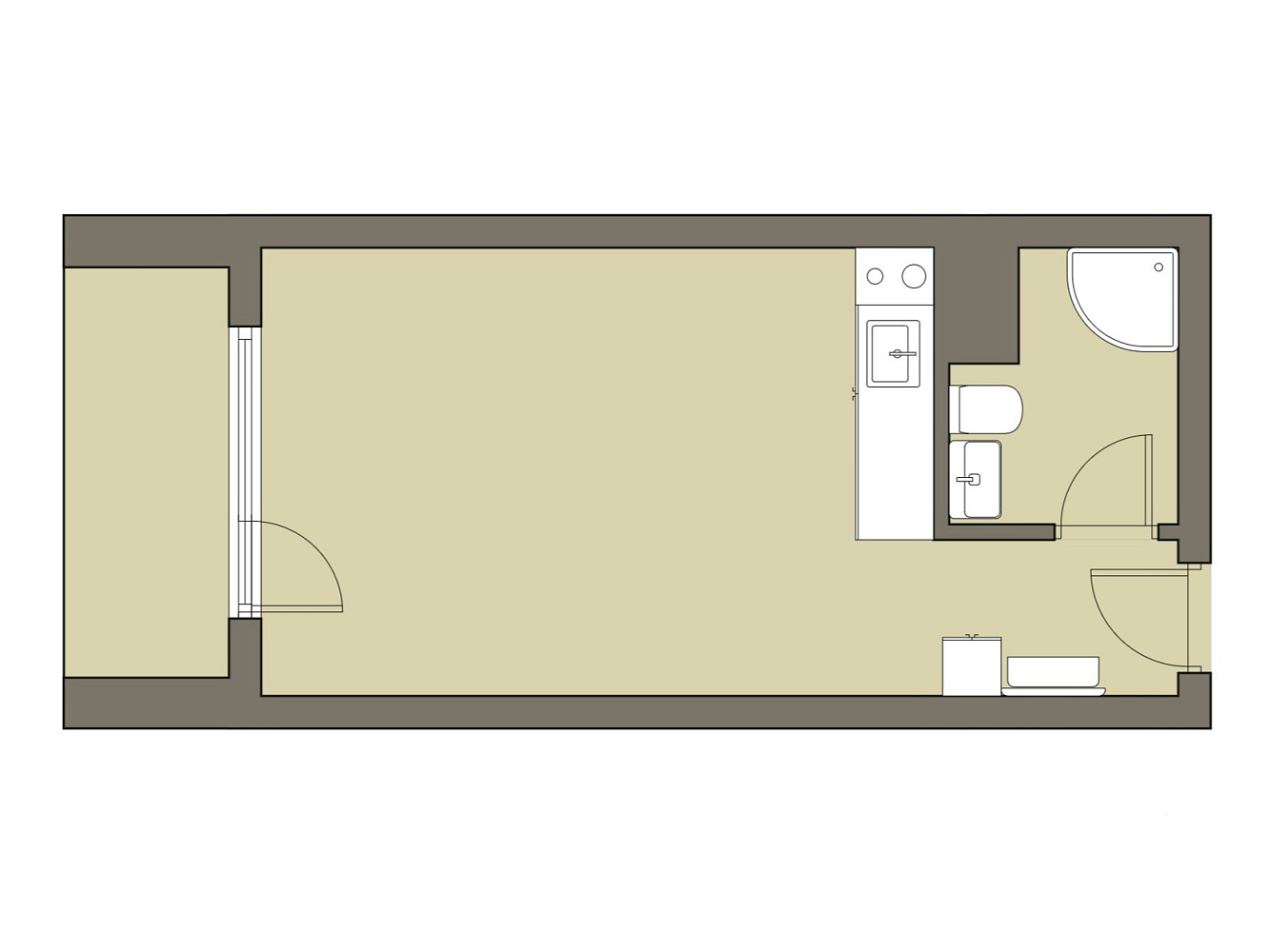 Pronájem bytu 1+kk 24 m² – fotografie 4