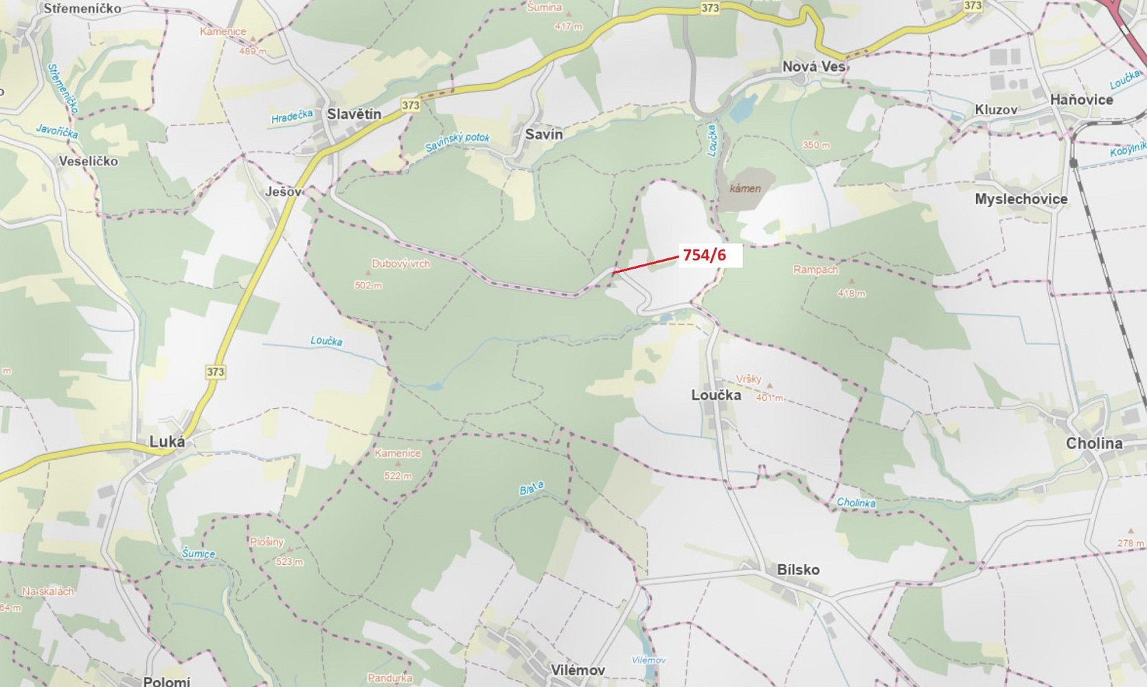 Dražba lesa 294 m²