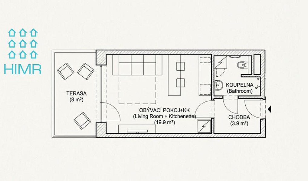 Pronájem bytu 1+kk 39 m², Olomouc – náhled fotky 7