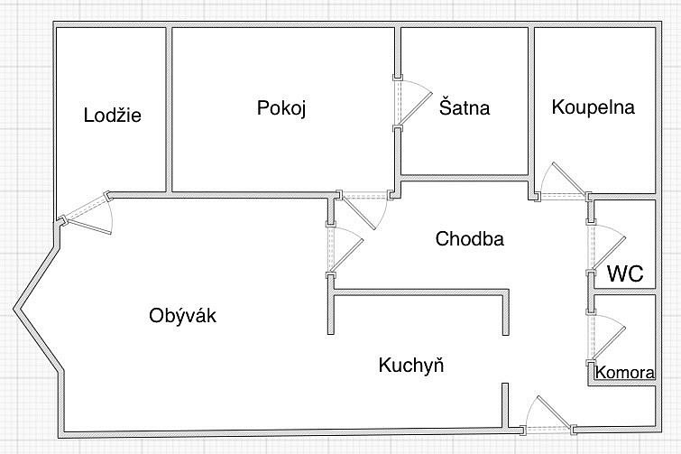Pronájem bytu 2+kk 60 m² – fotografie 3