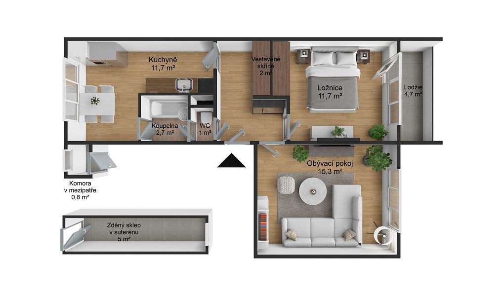 Prodej bytu 2+1 62 m², Valašské Klobouky – náhled fotky 2