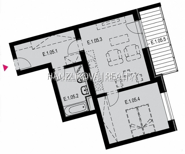 Pronájem bytu 2+kk 48 m² – fotografie 2
