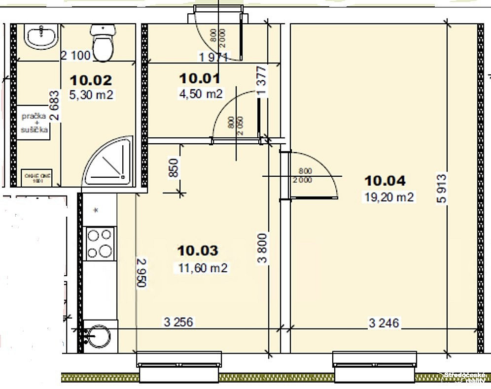 Pronájem bytu 2+kk 40 m² — photo 3
