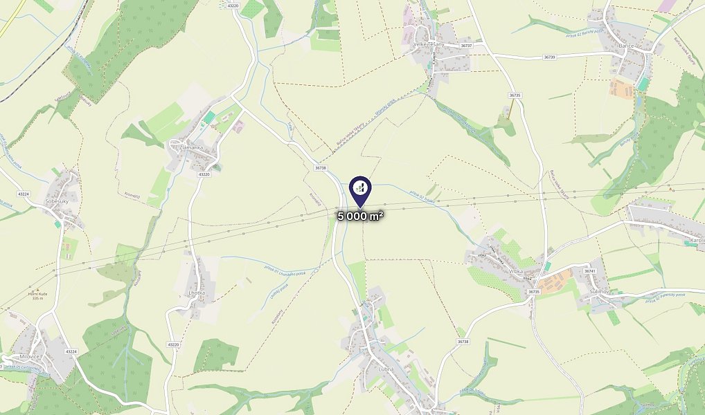 Prodej pole 5 000 m², Lubná – náhled fotky 3