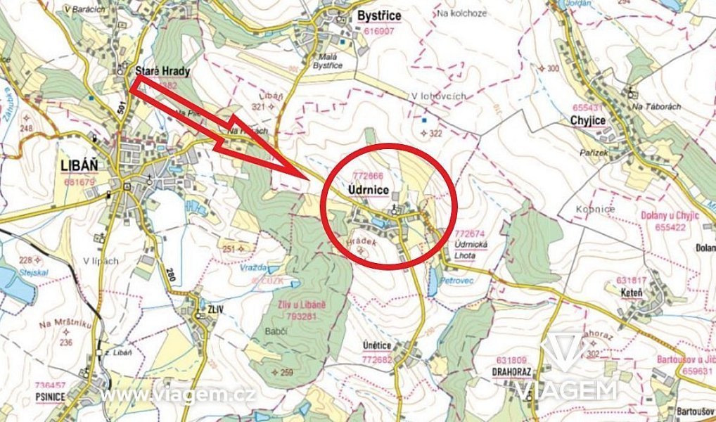 Prodej pole 635 m², Údrnice – náhled fotky 3