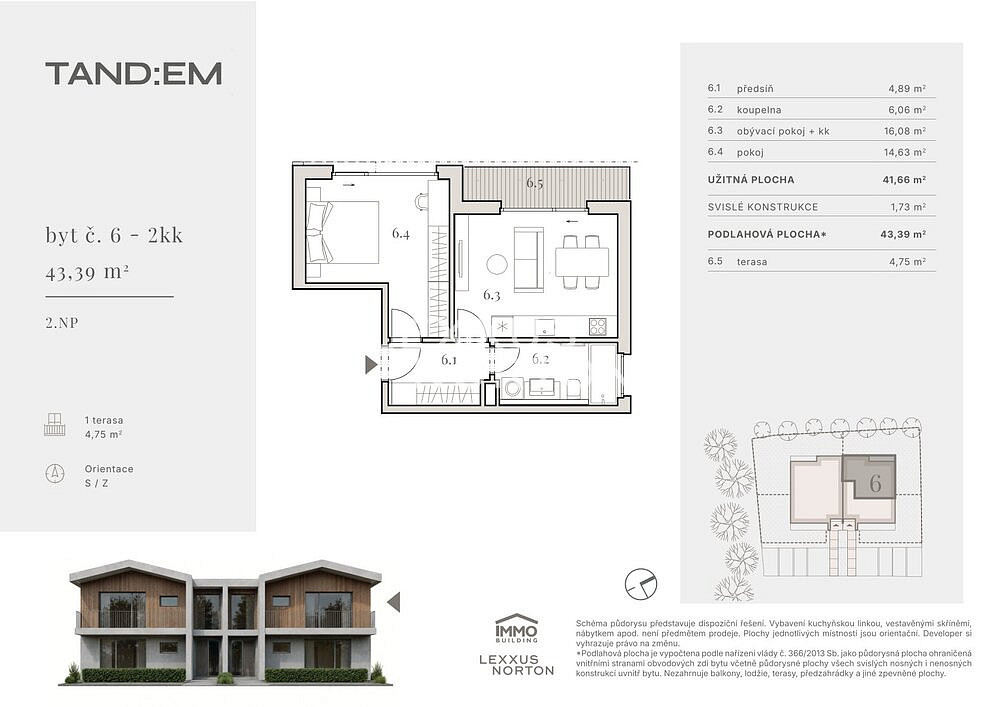Prodej bytu 2+kk 43 m² - Widok 6