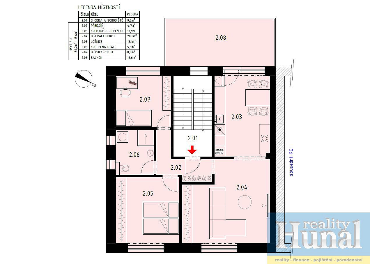 Pronájem bytu 3+kk 66 m² – fotografie 2