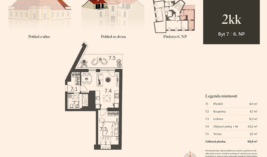 Prodej bytu 2+kk 41 m², Praha – náhled fotky 3