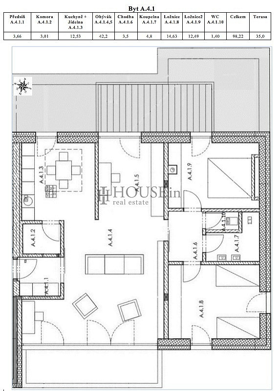 Pronájem bytu 3+kk 98 m² – fotografie 4