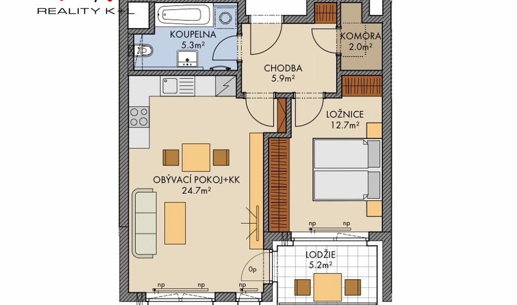 Prodej bytu 2+kk 53 m², Praha – náhled fotky 2