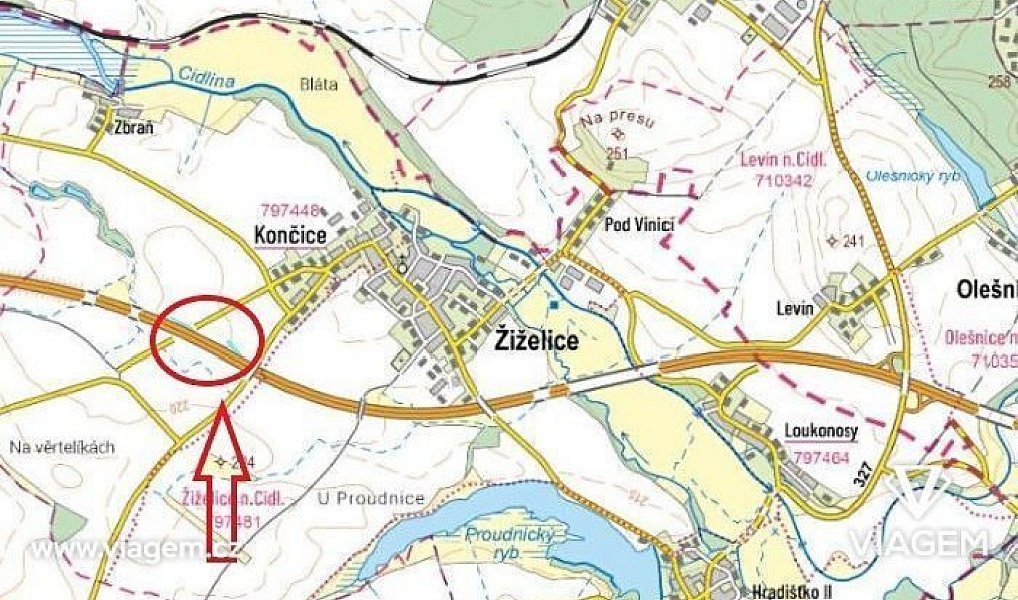 Prodej pole 1 659 m², Žiželice – náhled fotky 4