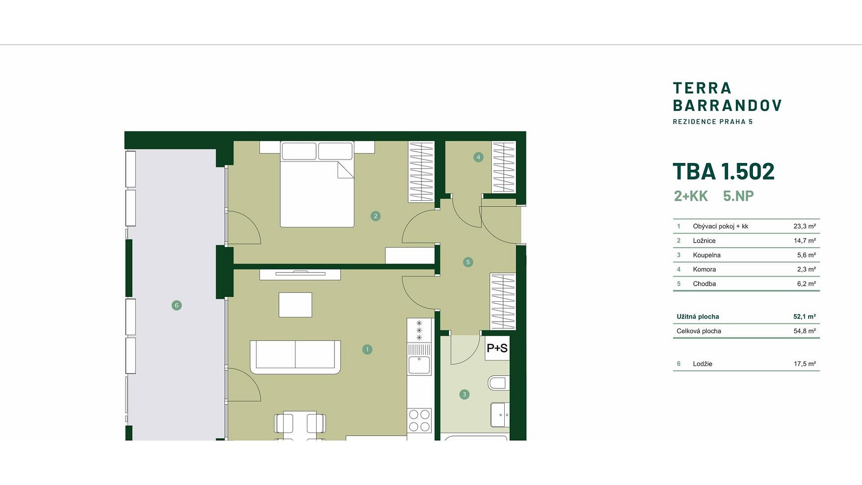 Prodej bytu 2+kk 55 m² – pohled 2