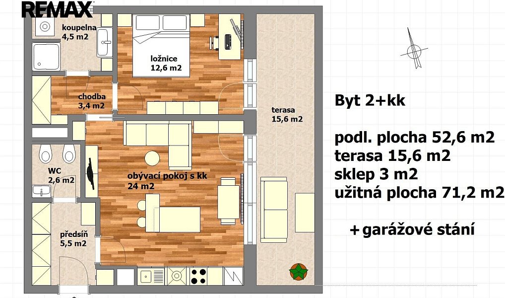 Pronájem bytu 2+kk 68 m², Praha – náhled fotky 3