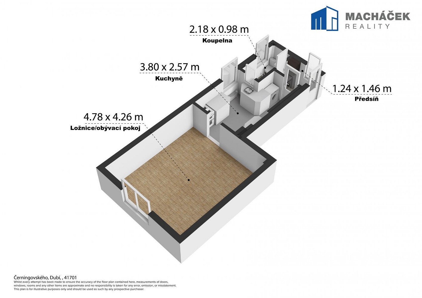 Pronájem bytu 1+1 39 m² – fotografie 4
