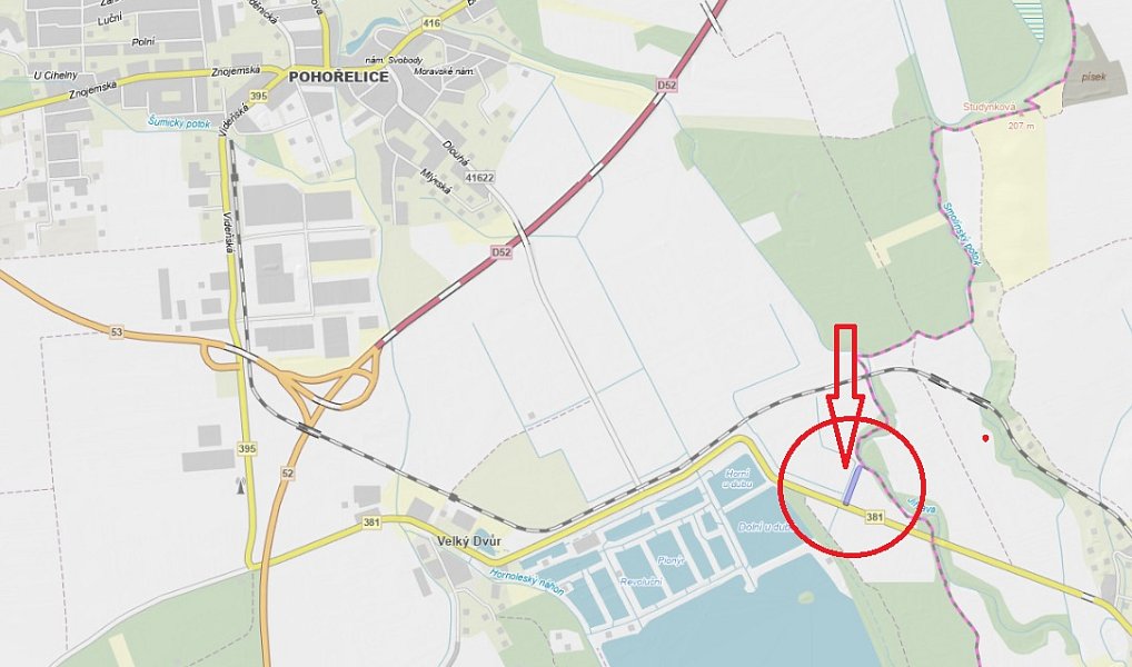 Prodej pole 5 612 m², Pohořelice – náhled fotky 3