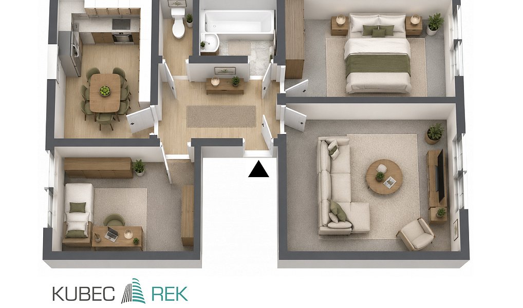 Prodej bytu 3+1 67 m², Jindřichův Hradec – náhled fotky 4