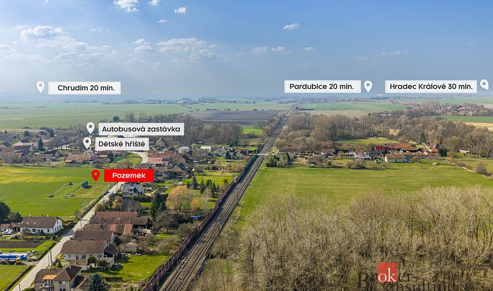 Prodej stavebního pozemku 840 m², Moravany – náhled fotky 3