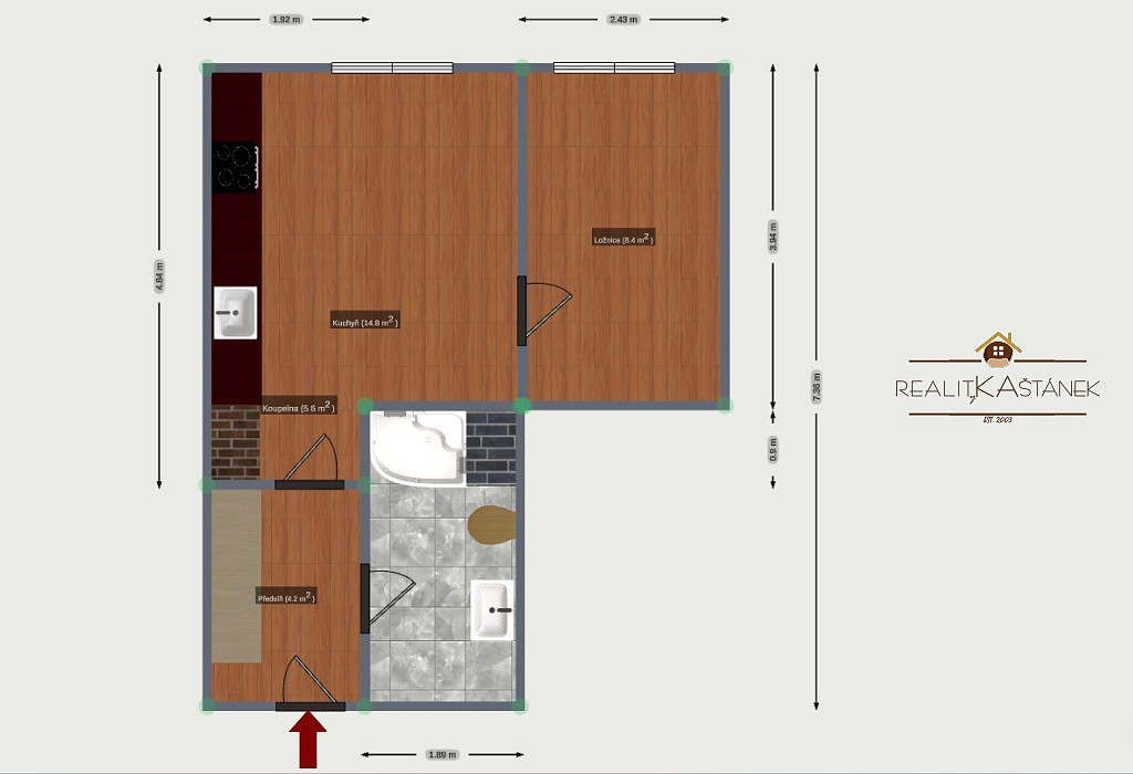 Pronájem bytu 1+1 39 m² — photo 4