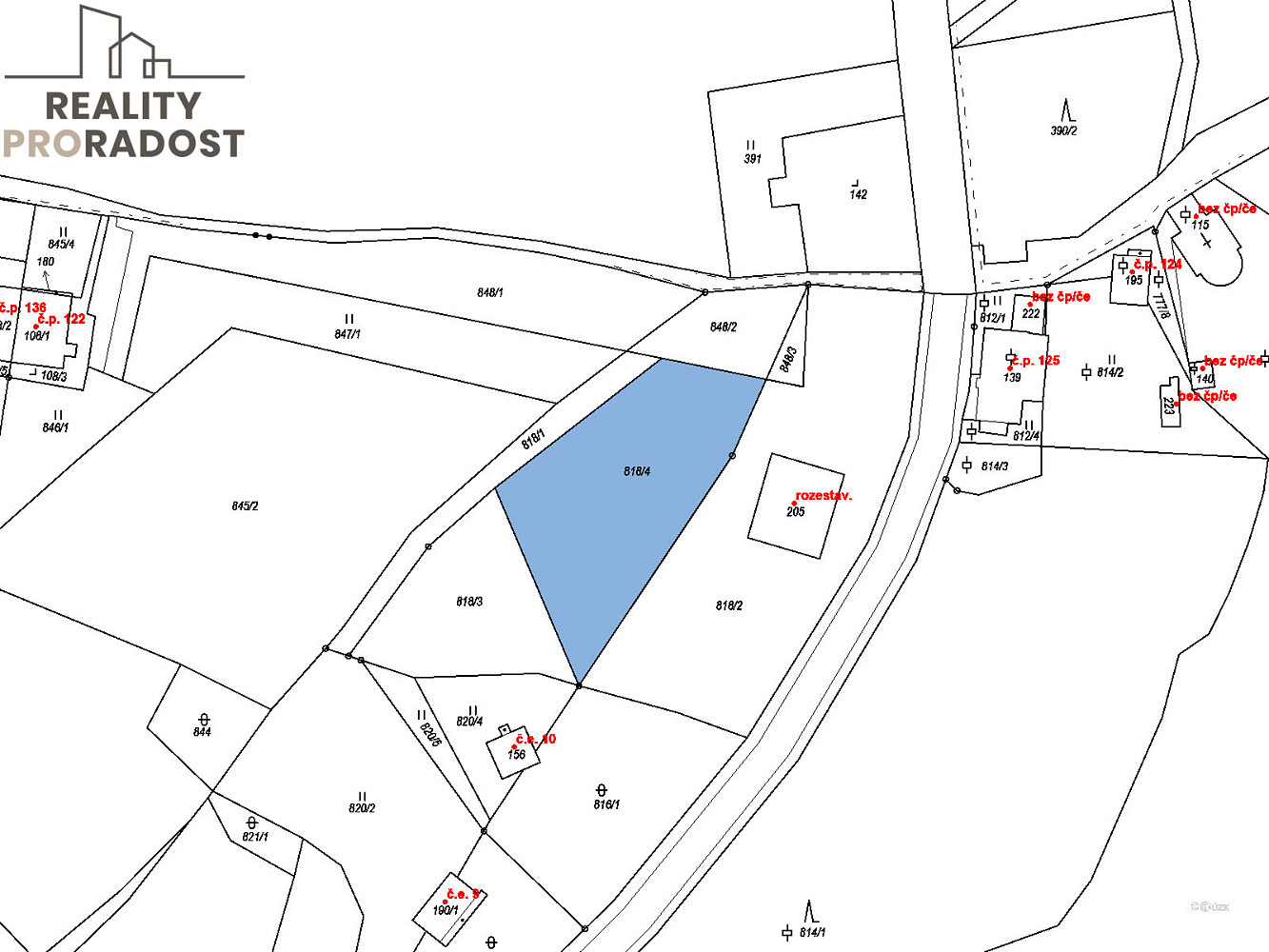 Prodej stavebního pozemku 1 397 m² – fotografie 3
