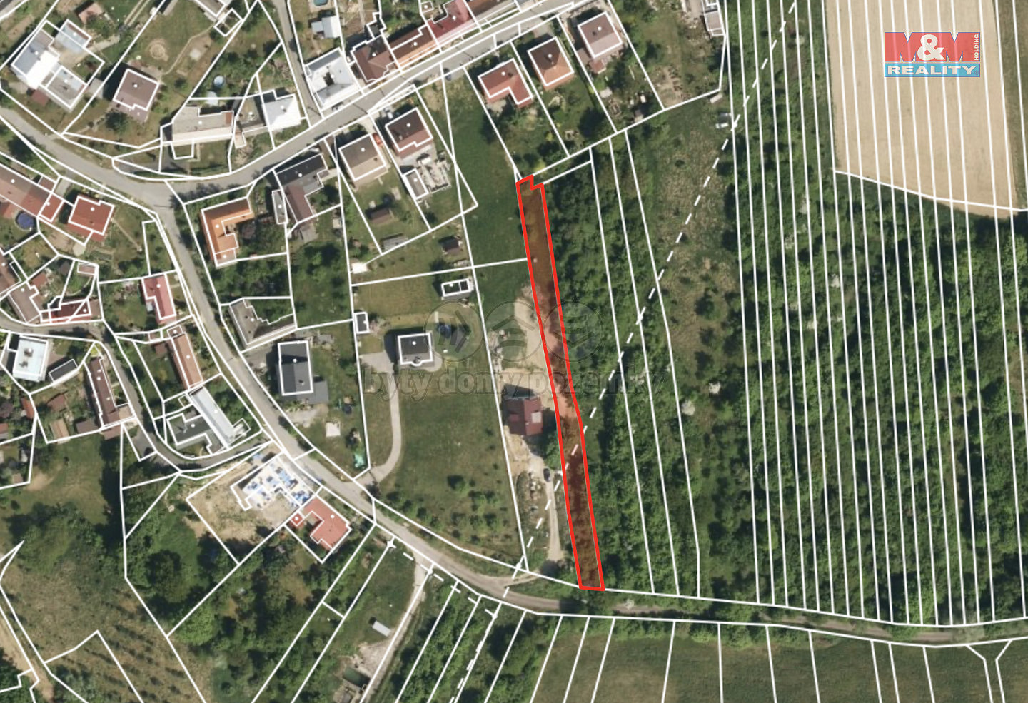 Prodej pozemku k bydlení, 1046 m², Lhota – pohled 3