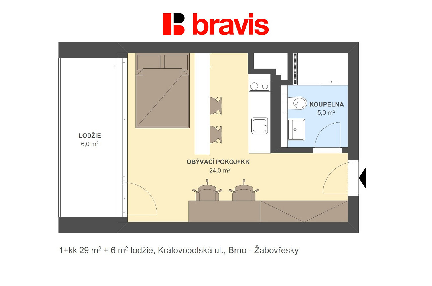 Pronájem bytu 1+kk 29 m² — photo 5
