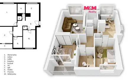 Prodej bytu 4+1 89 m², Česká, Zlín