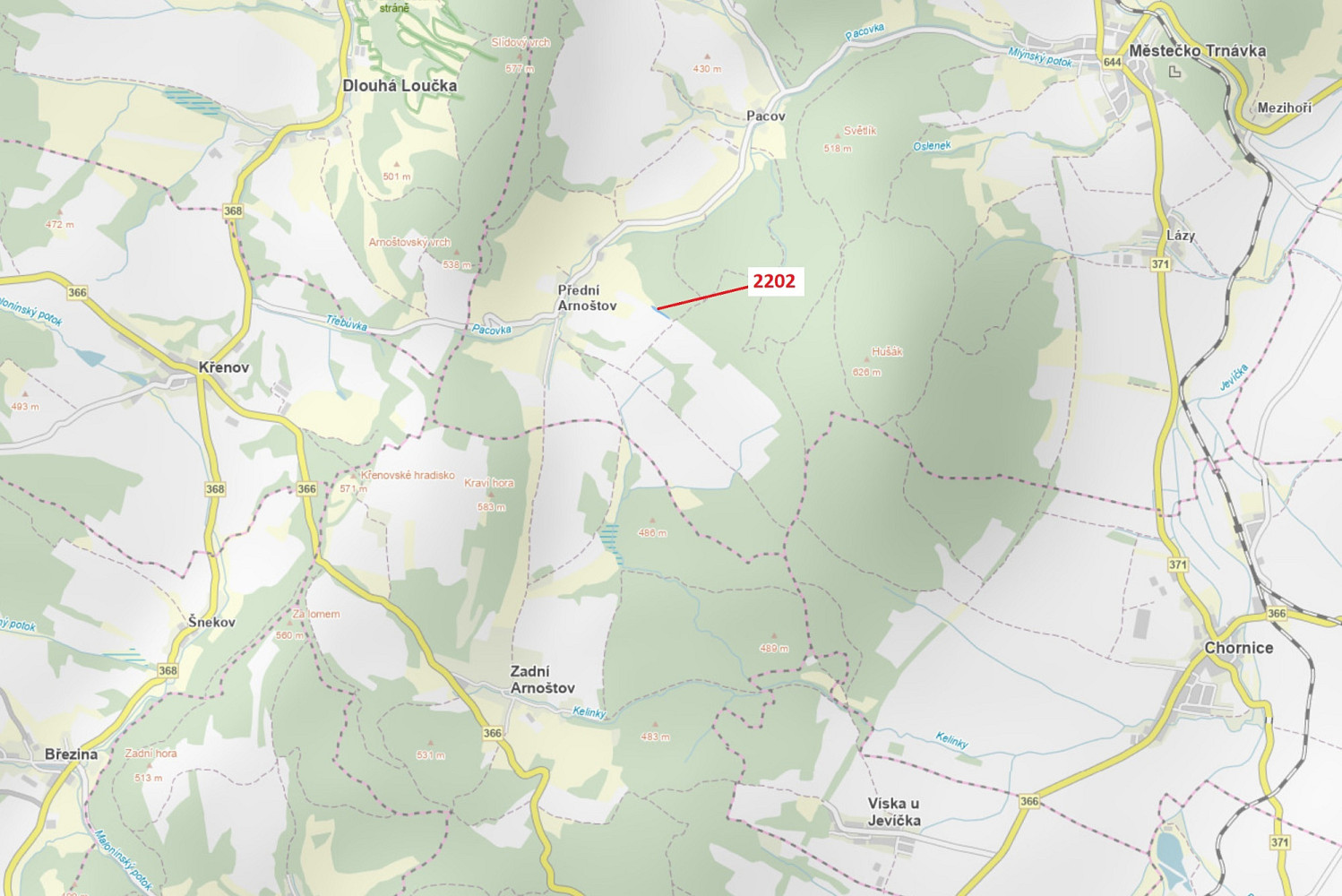 Dražba lesa 1 919 m²