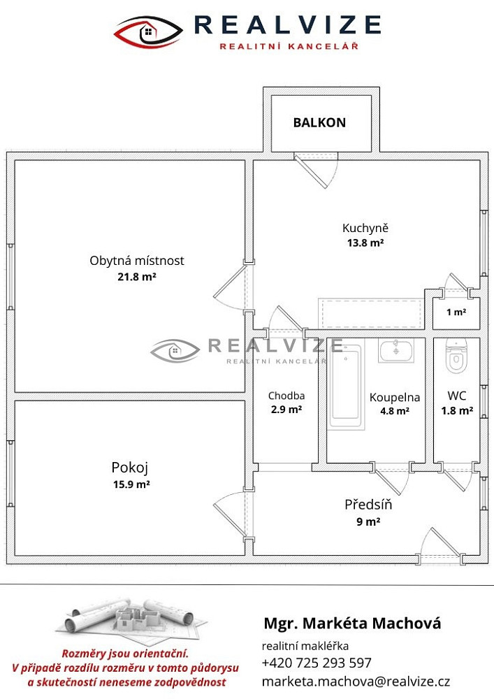 Prodej bytu 2+1 65 m² – fotografie 3