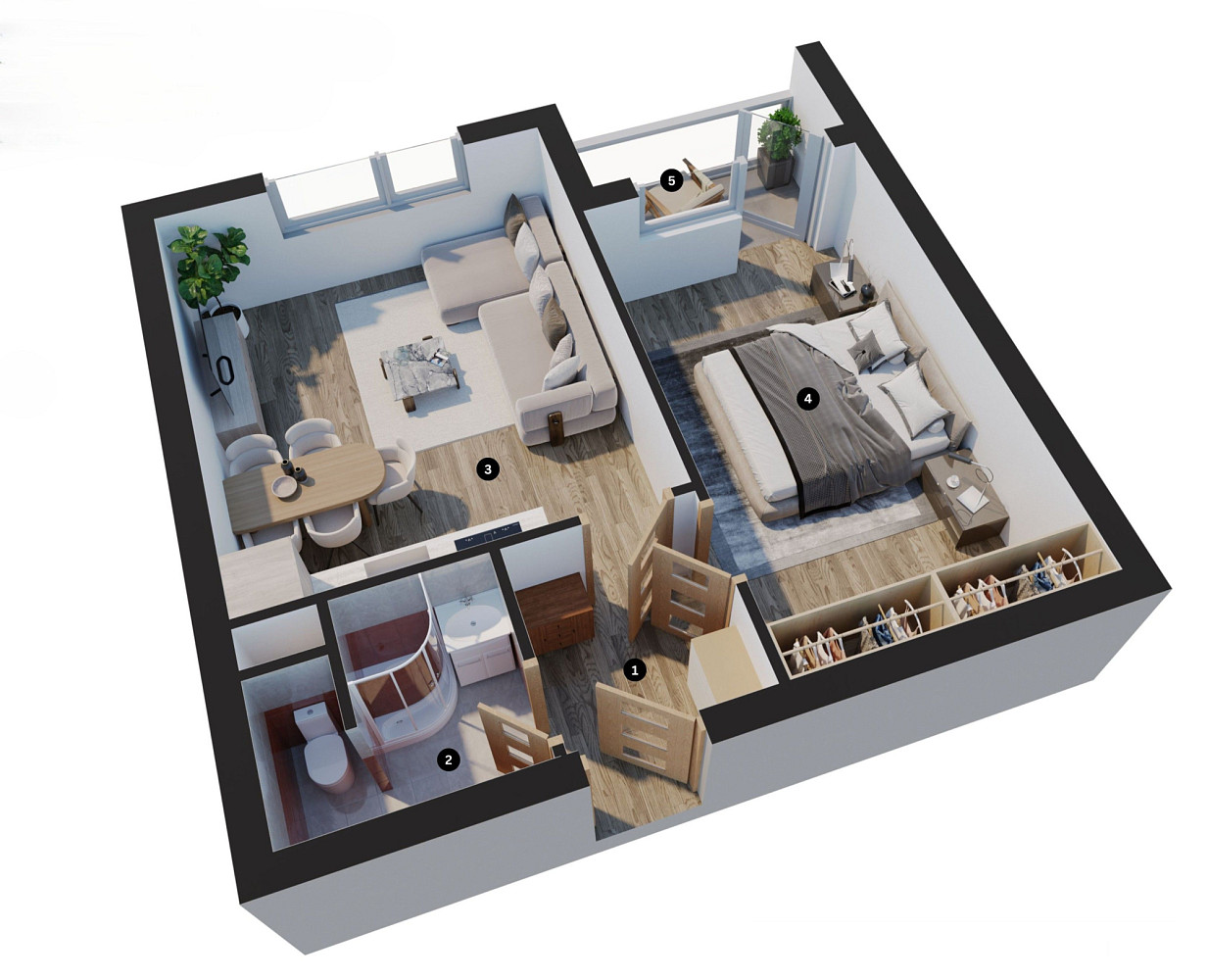 Pronájem bytu 2+kk 40 m² — photo 2