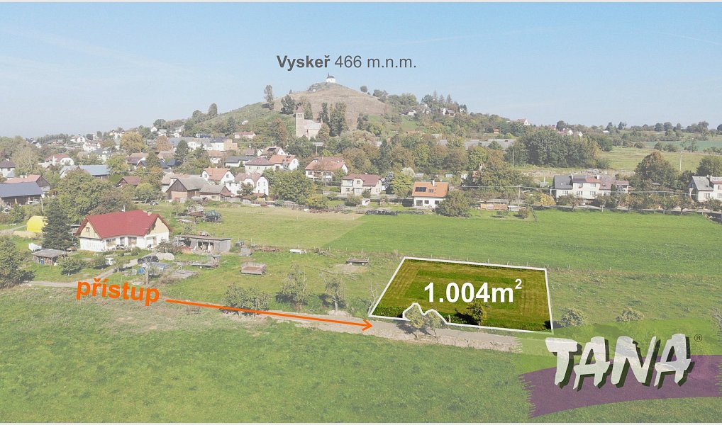 Prodej stavebního pozemku 1 004 m², Vyskeř – náhled fotky 2