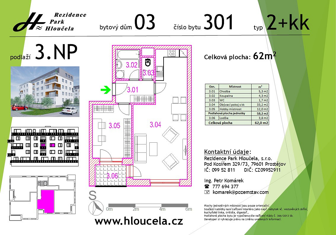 Prodej bytu 2+kk 58 m² – pohled 5