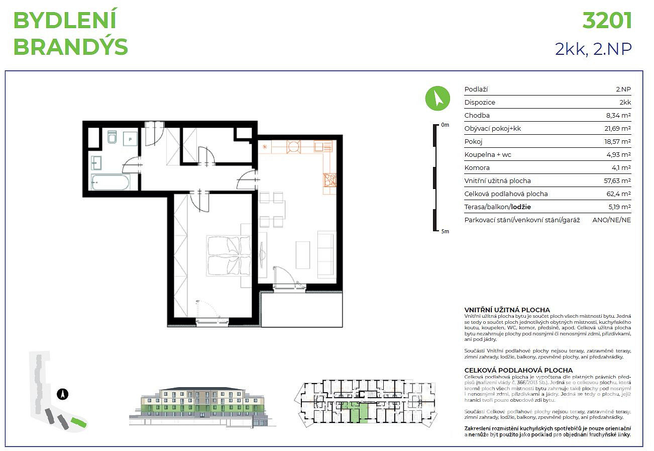 Pronájem bytu 2+kk 63 m² – fotografie 4