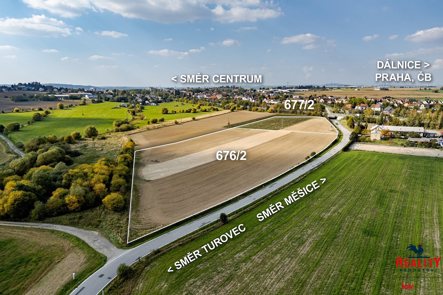 Prodej komerčních pozemků 37 001 m², Tábor - Měšice - View 2