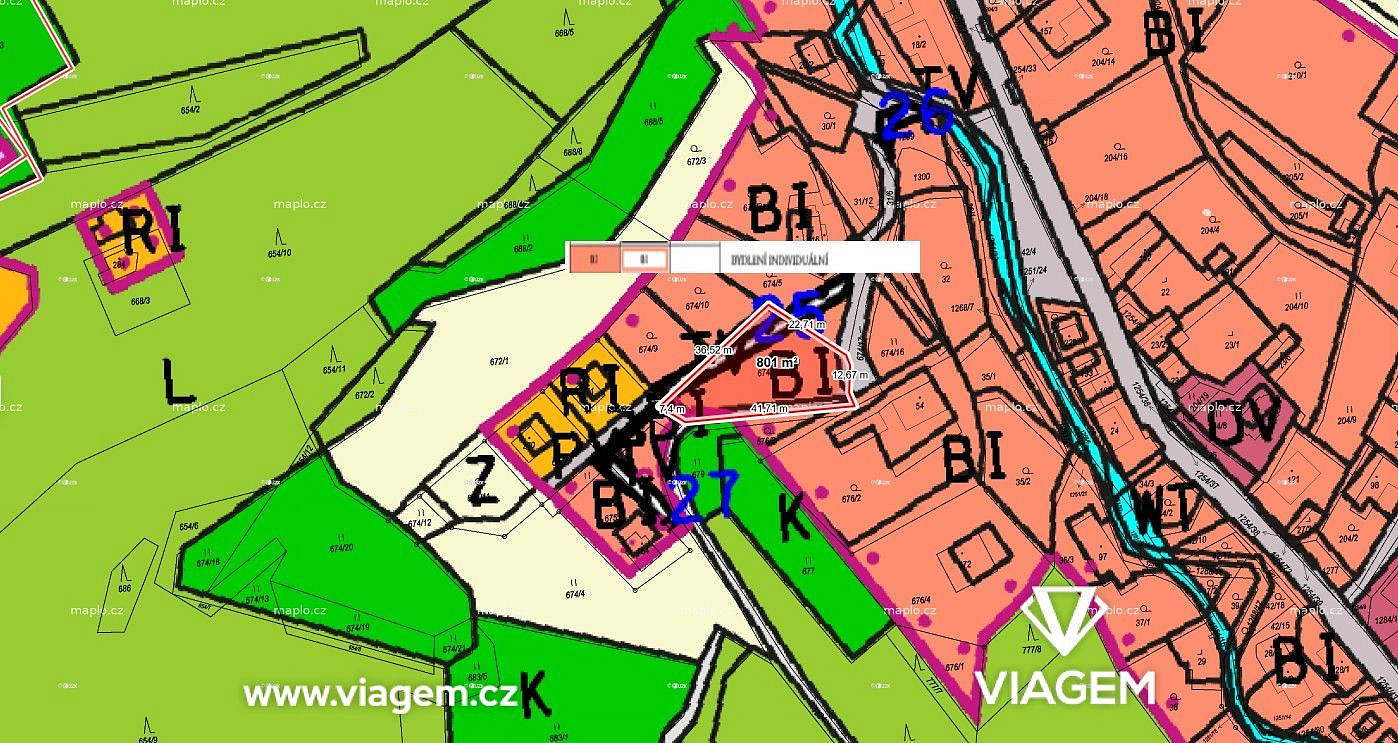 Prodej stavebního pozemku 801 m² – fotografie 3