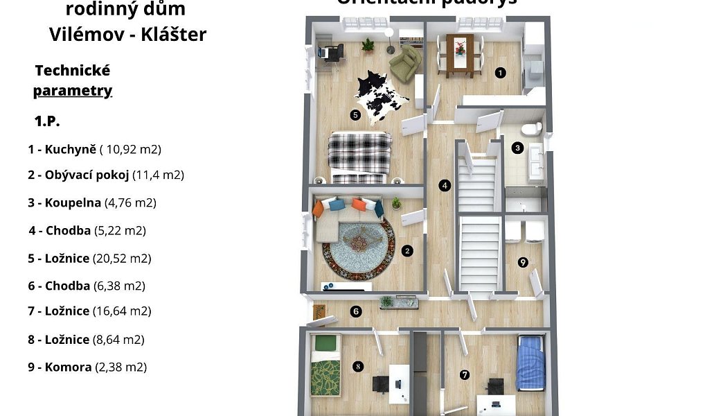 Prodej domu 171 m² s pozemkem 2 055 m², Vilémov – náhled fotky 11