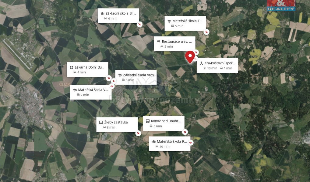 Prodej stavebního pozemku 1 619 m², Podhořany u Ronova – náhled fotky 12
