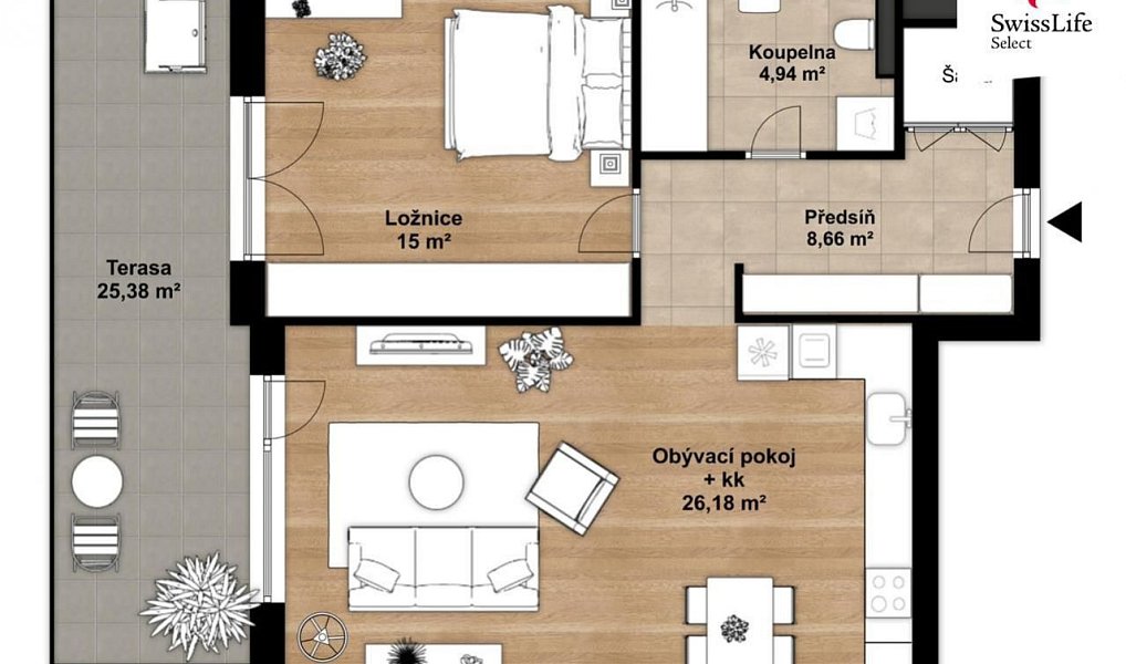 Pronájem bytu 2+kk 55 m², Plzeň – náhled fotky 3