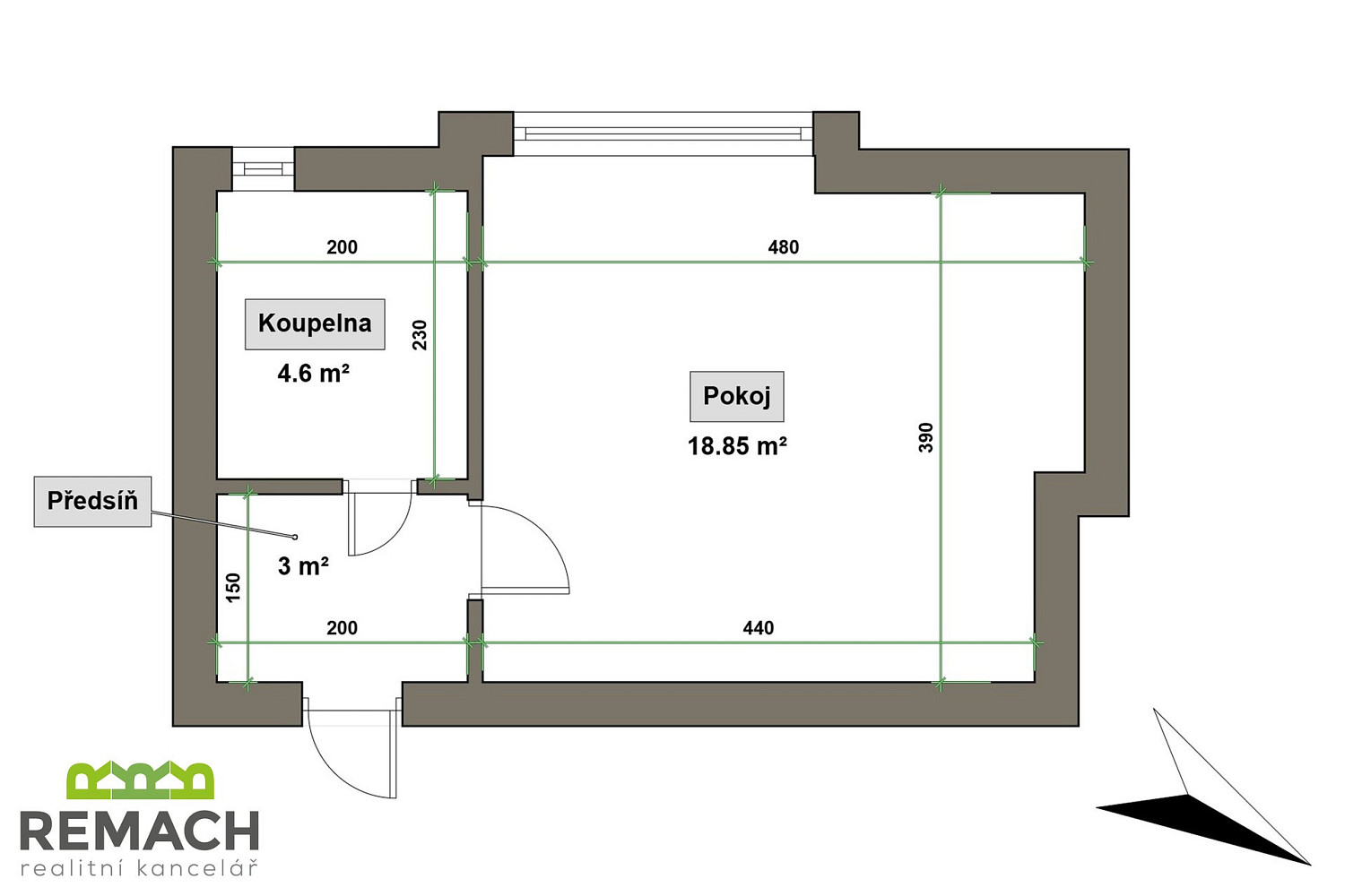 Pronájem bytu 1+kk 27 m² – fotografie 2
