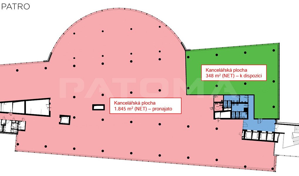 Pronájem kanceláře 443 m², Praha – náhled fotky 3