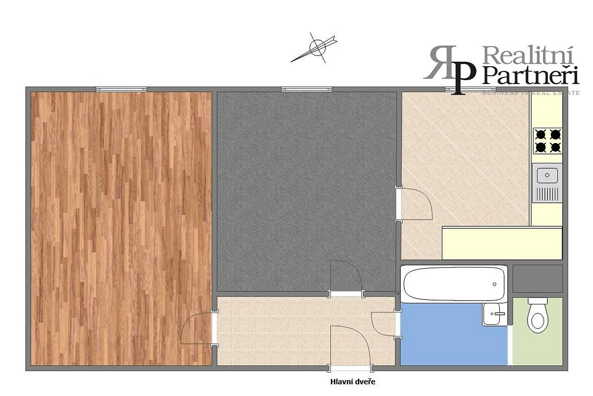 Prodej bytu 2+1 44 m² – pohled 2