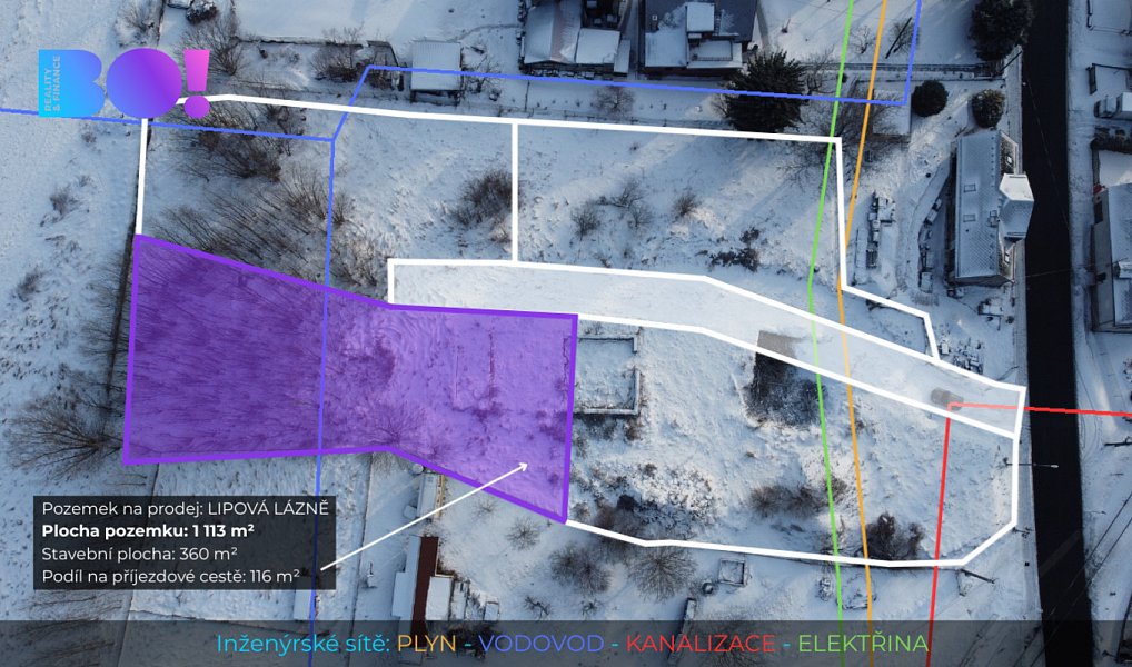 Prodej stavebního pozemku 1 113 m², Lipová-lázně – fotka 1 z 7