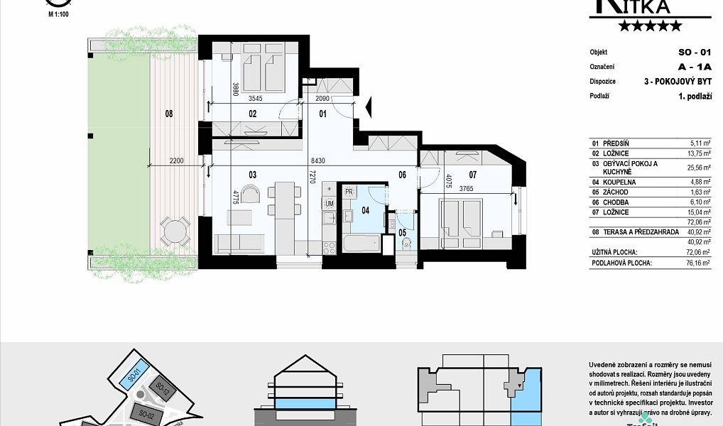 Prodej bytu 3+kk 72 m², Řitka – náhled fotky 13