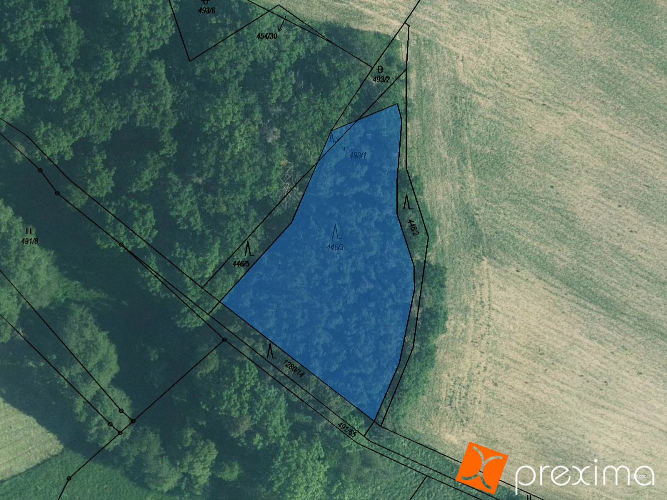 Prodej lesa 2 059 m²
