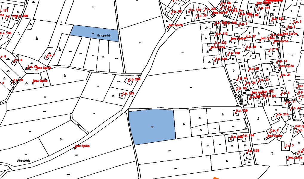 Prodej stavebního pozemku 2 093 m², Mezouň – náhled fotky 2