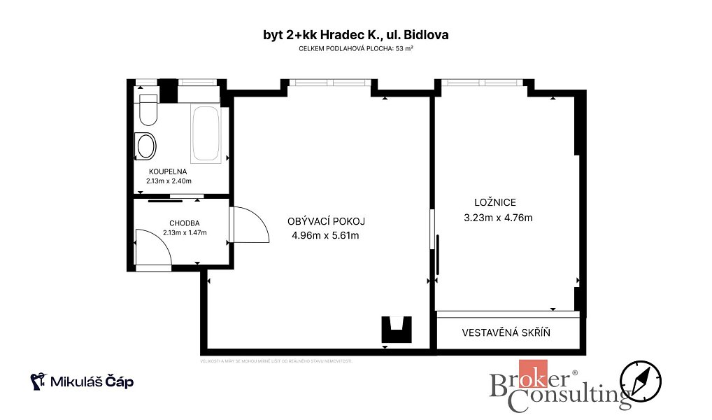 Prodej bytu 2+kk 53 m², Hradec Králové – náhled fotky 13