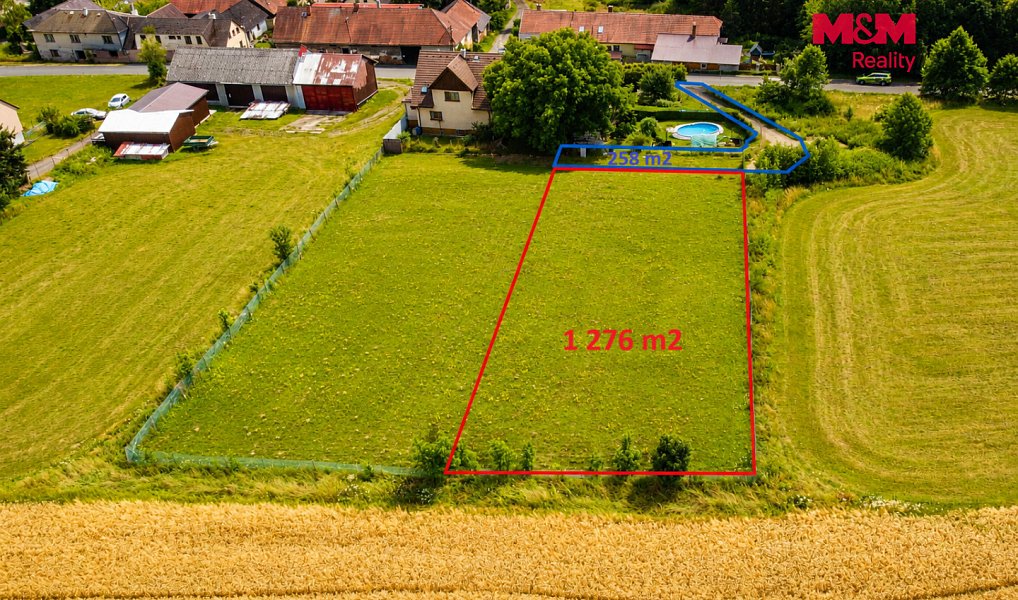 Prodej stavebního pozemku 1 276 m², Okrouhlice – náhled fotky 2