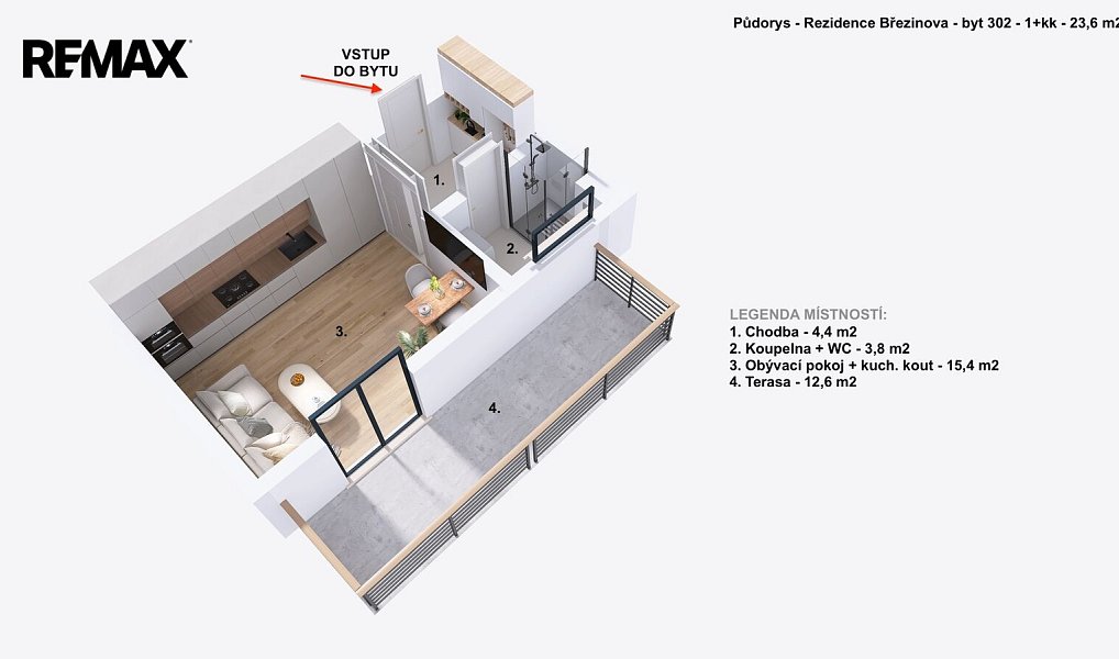 Pronájem bytu 1+kk 24 m², Prostějov – náhled fotky 5